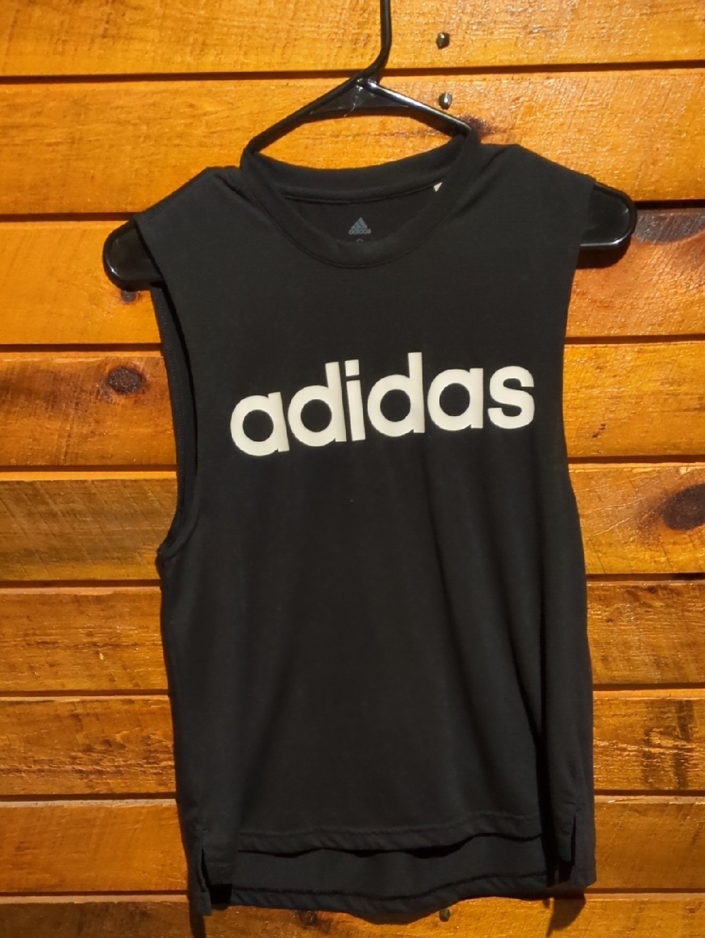 adidas Black Sleeveless Logo Tank Top